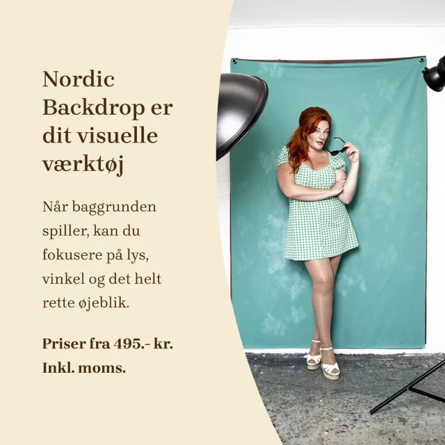 Gør hver session til noget særligt!

Priser fra: 495,- kr. inkl. moms

220 gr Recycled Polyester
Kraftigt, brandgodkendt og OEKO-TEX 100-certificeret tekstil. Velegnet til alle typer billeder – også børnebilleder.

200 gr Rivefast Papir
Miljøvenligt, genanvendt polypropylen med lavt miljøaftryk. Afgiver ingen skadelig kemi og kan tørres af med en våd klud.

📞 +45 88 44 22 14
📧 support@nordicbackdrop.com
🌐 www.nordicbackdrop.com

#photoshoot #photographer #influencer #youtuber #background #nordicbackdrop #backdrop #recycled #genbrug  #fotobaggrund #photobackground #photobackdrop #fotoshooting #fotograf #fotohintergrund #wiederverwenden  #fotohintergrund #inlovewithgoodpictures #greenscreen #video  #greenscreenoverlays #green #greenscreenstudio