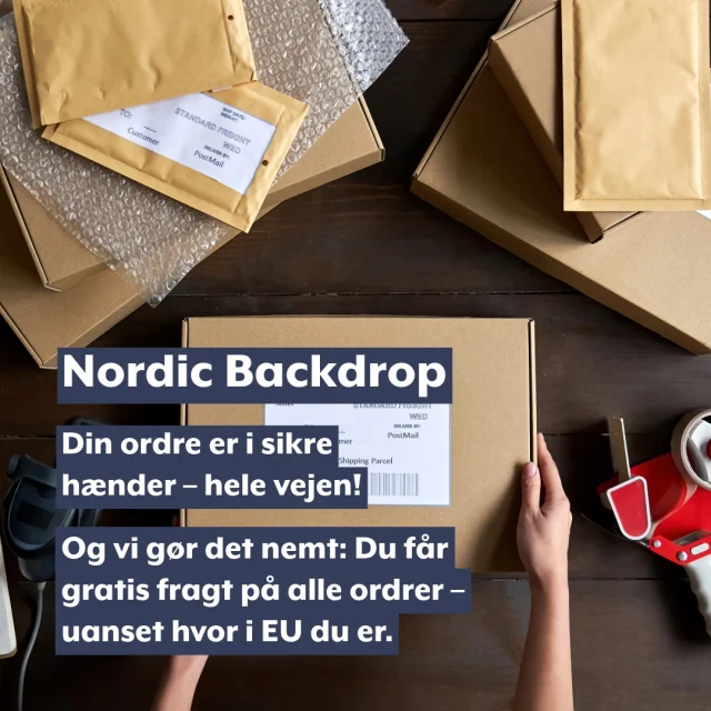 Din ordre er i sikre hænder – hele vejen

Hos os er det ikke kun produktet, der skal være i top – det skal forsendelsen også. Vi pakker altid dine backdrops forsvarligt, så de når frem i perfekt stand.

Og vi gør det nemt: Du får gratis fragt på alle ordrer – uanset hvor i EU du er.

Trygt, nemt og uden ekstra omkostninger.

Det er sådan, vi ruller backdrops ud.

📞 +45 88 44 22 14
📧 support@nordicbackdrop.com
🌐 www.nordicbackdrop.com

#photoshoot #photographer #influencer #youtuber #background #nordicbackdrop #backdrop #recycled #genbrug  #fotobaggrund #photobackground #photobackdrop #fotoshooting #fotograf #fotohintergrund #wiederverwenden  #fotohintergrund #inlovewithgoodpictures #greenscreen #video  #greenscreenoverlays #green #greenscreenstudio #isome